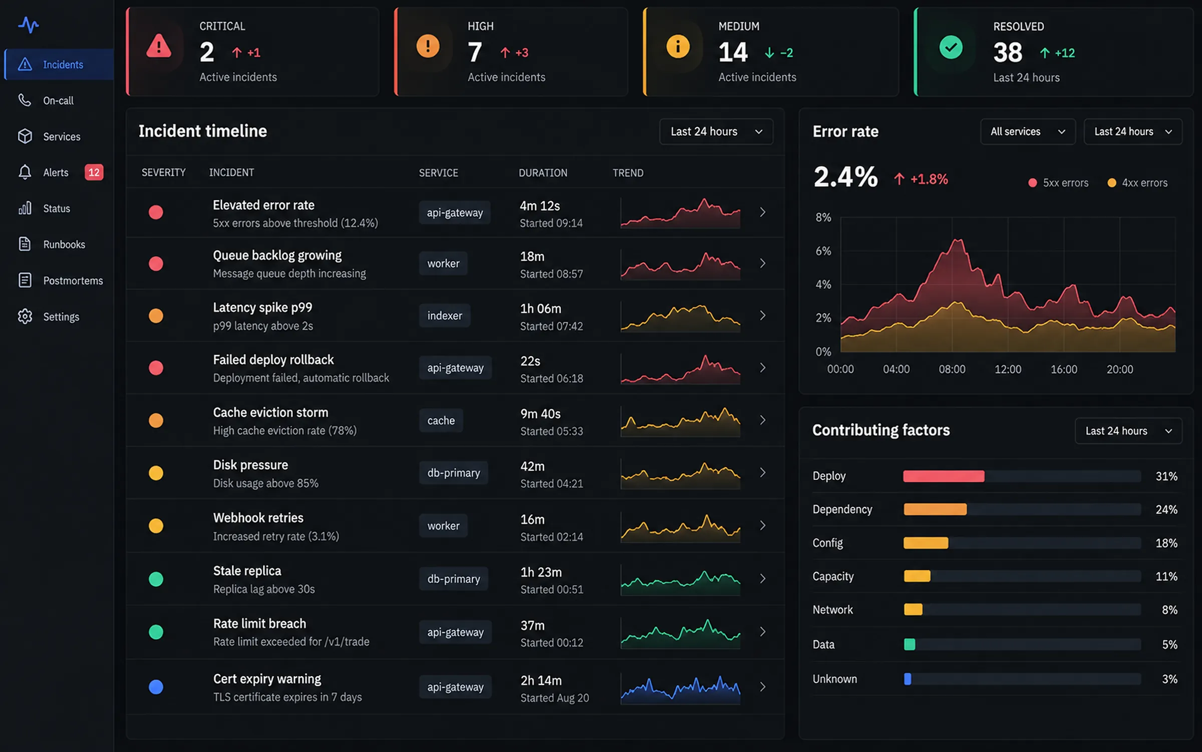 PULSE, ai operations platform — product interface
