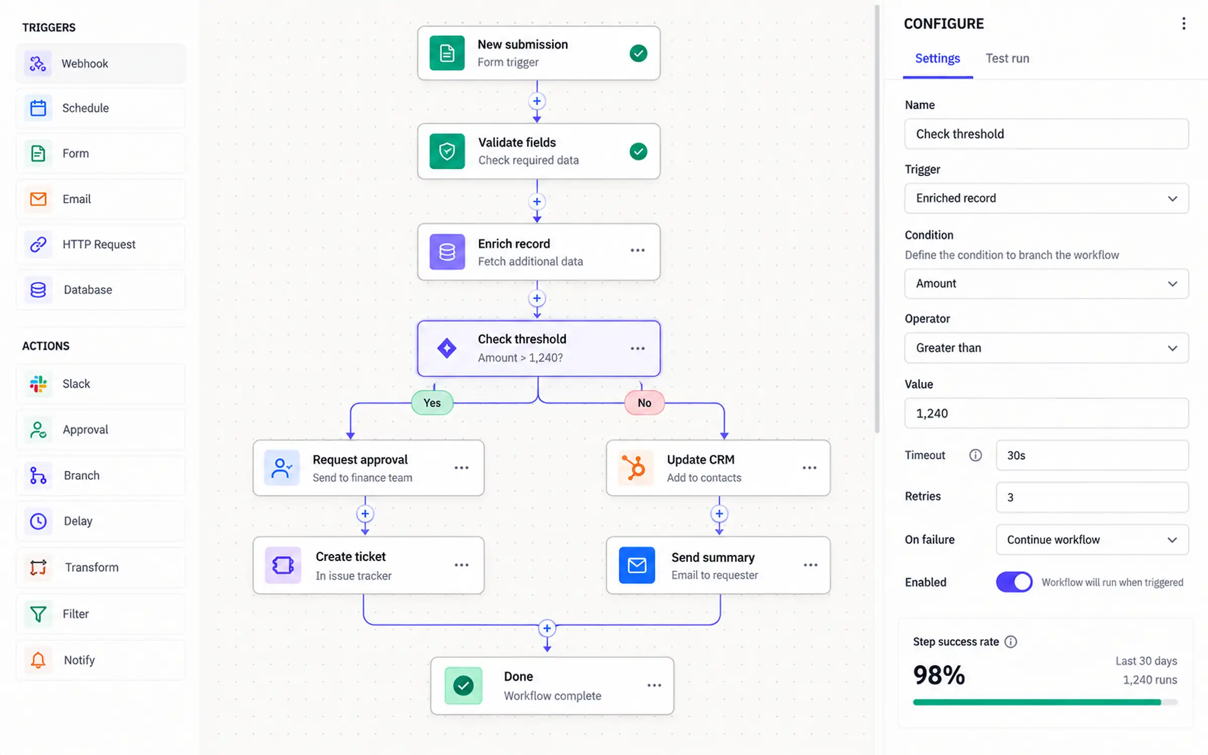 VECTOR, intelligent workflow platform — product interface